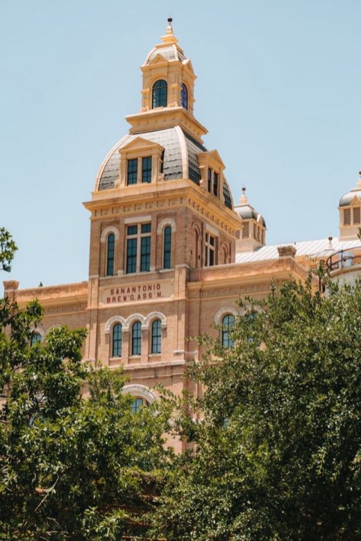 Domed tower of the historic brewery complex near Broadway in San Antonio